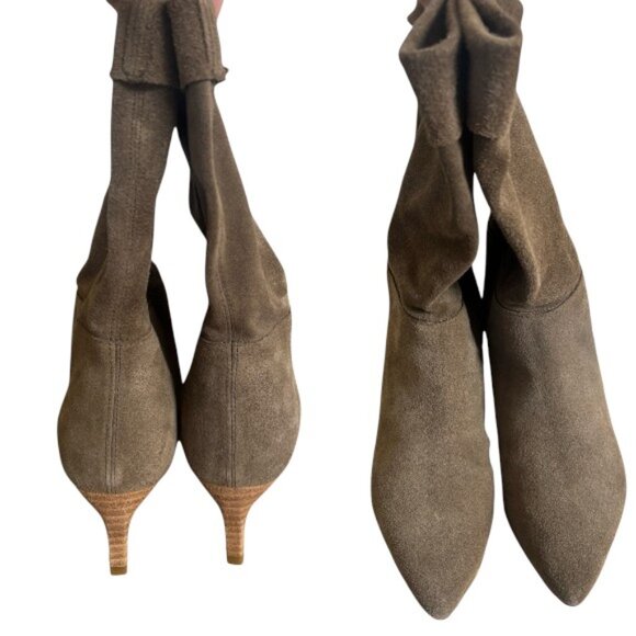 $350 BA&SH suede slouchy Clarys boots with low kitten‎ heel sz. 36 - Picture 4 of 5